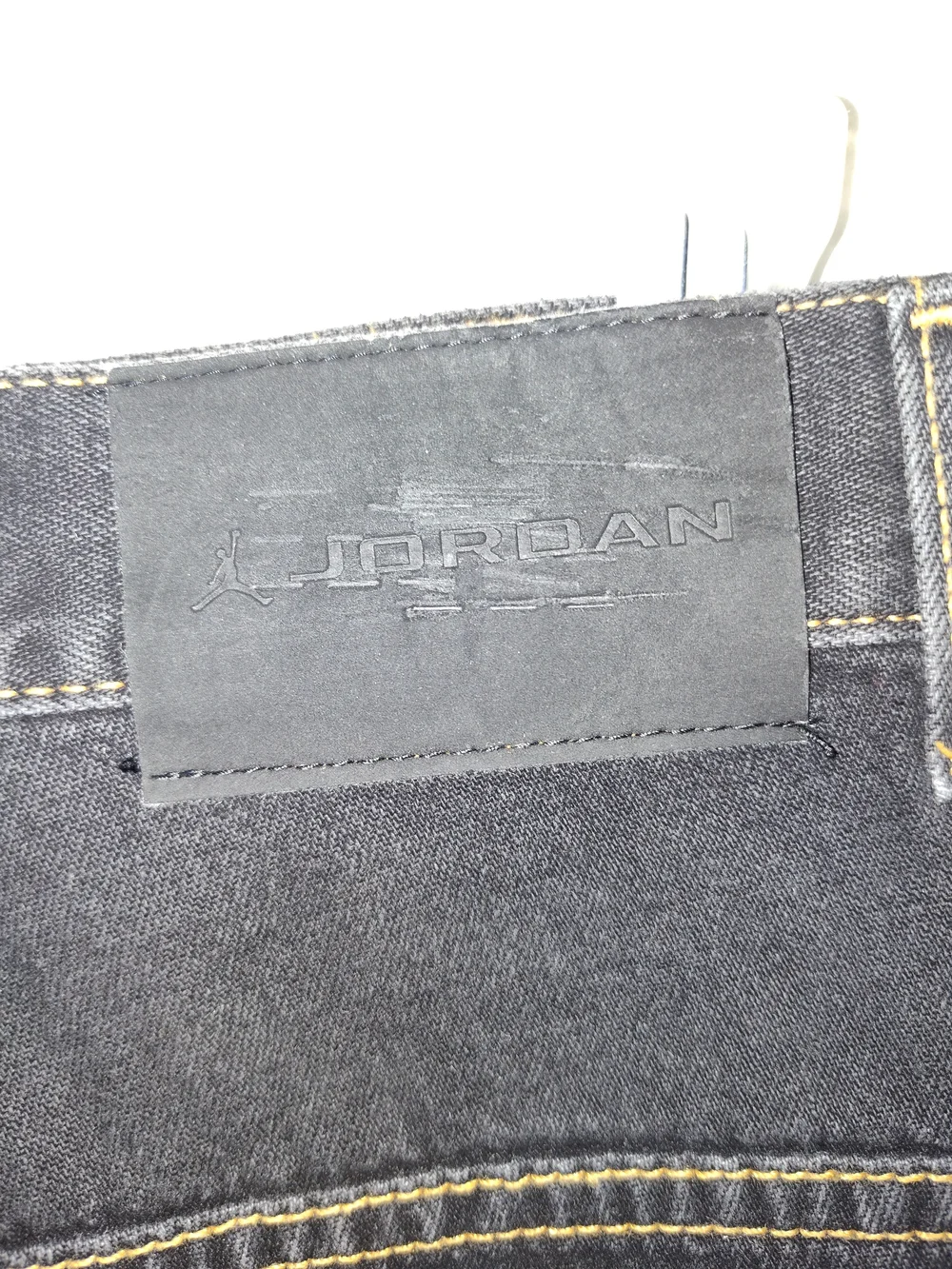 Jordan Black Denim Carpenter Shorts with Contrast Stitching